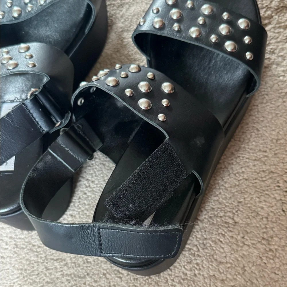 Steve Madden Black Studded Platform Sandals